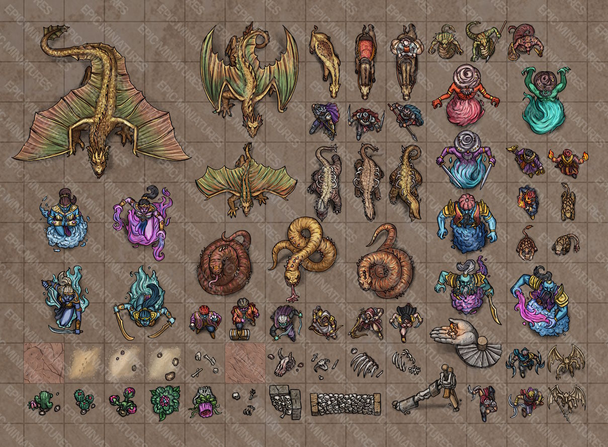 Oriental Dunes Virtual Tabletop Token Set / VTT Tokens Collection